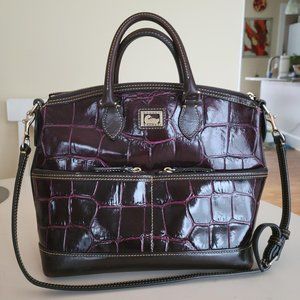 Dooney & Bourke Purple Embossed Leather Handbag